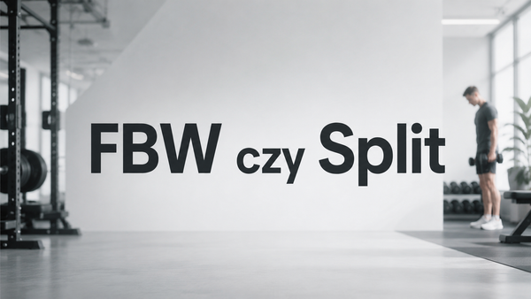 sala siłowni z napisem FBW czy SPLIT