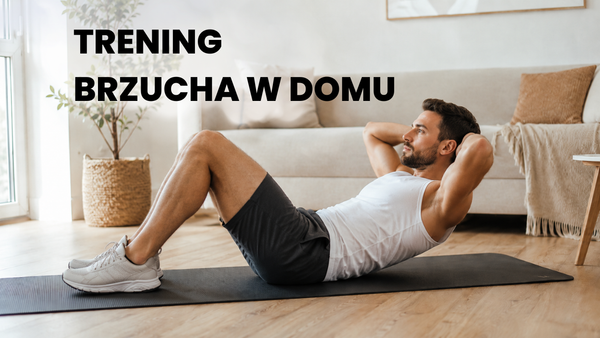 mężczyzna wykonujący brzuszki w domu