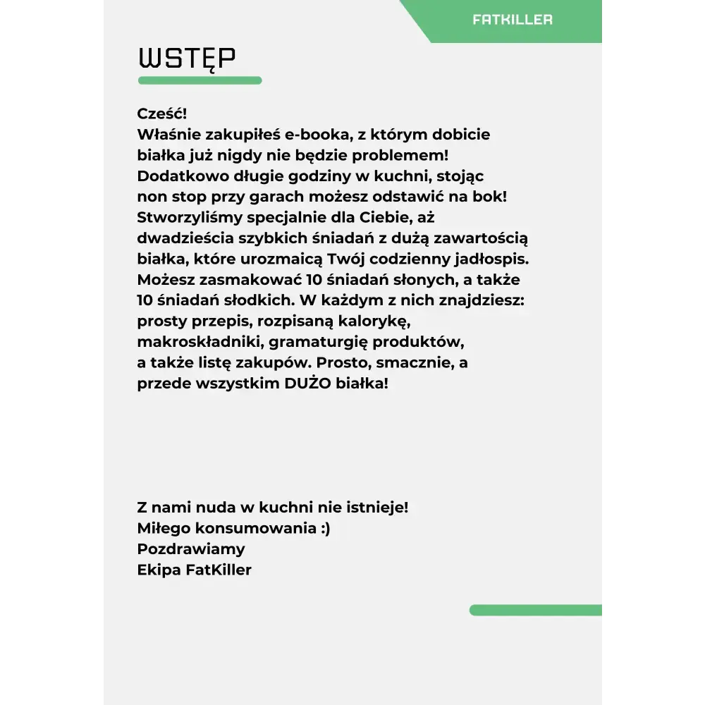 Ebook - szybkie śniadania białkowe 20g+ - FATKILLER