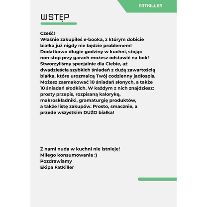 Ebook - szybkie śniadania białkowe 20g+ - FATKILLER